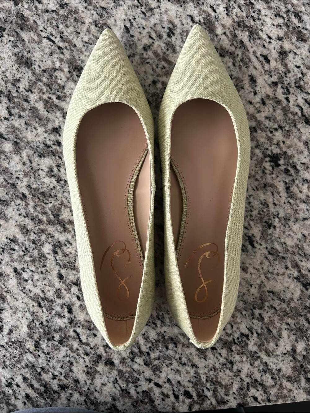 Sam Edelman Pointed Toe Flats in Pistachio Green